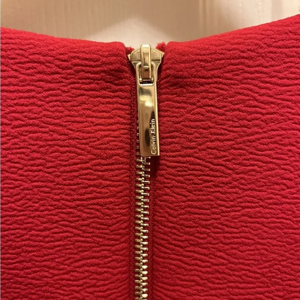 Calvin Klein Elegant Red Sleeveless Dress Sz 10 EUC!! - Picture 8 of 10